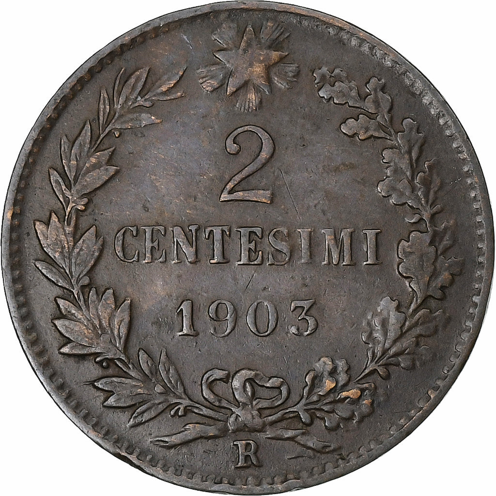 Italia, Vittorio Emanuele III, 2 Centesimi, 1903, Rome, Bronzo, BB, KM:38