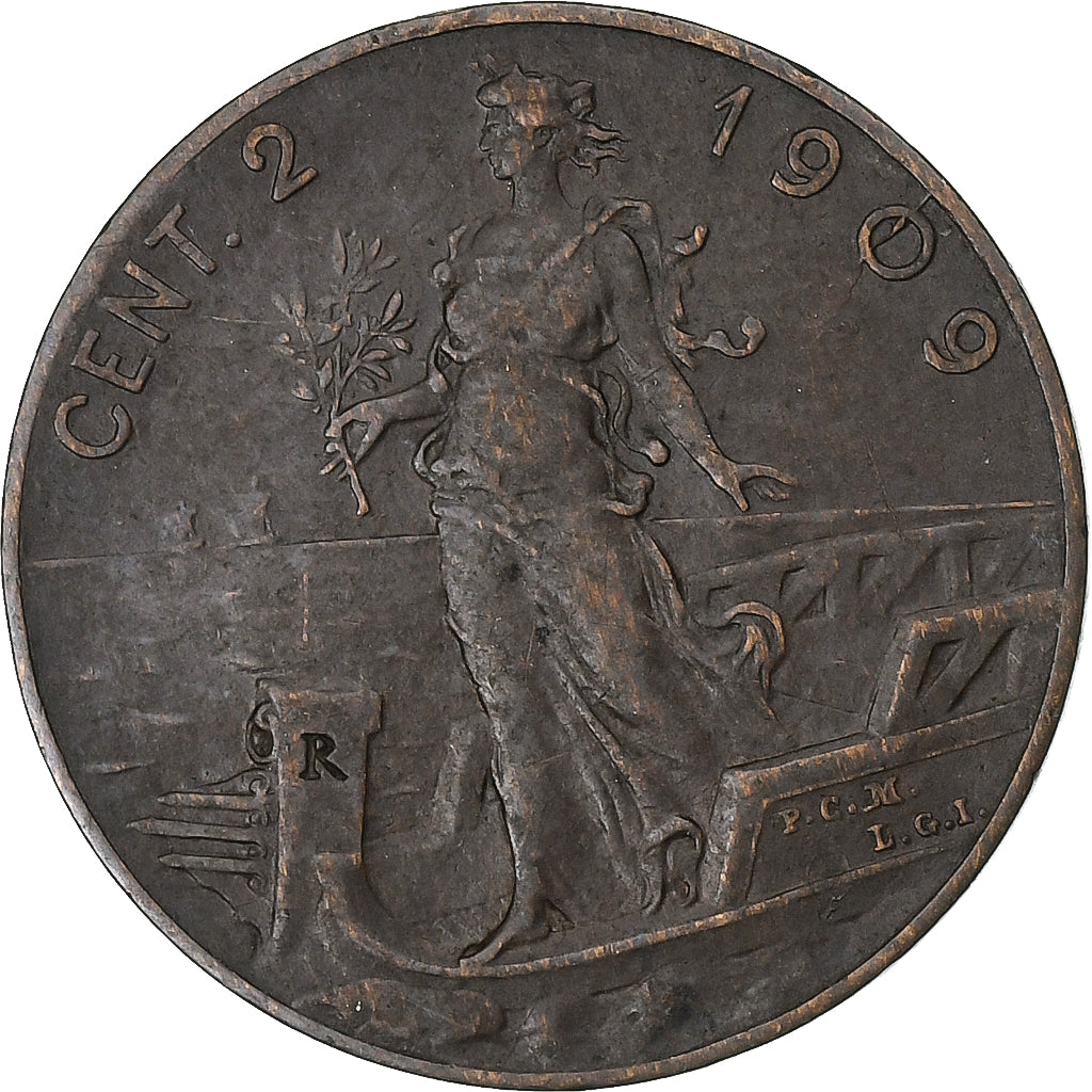 Italy, Vittorio Emanuele III, 2 Centesimi, 1909, Rome, Bronze, EF(40-45), KM:41