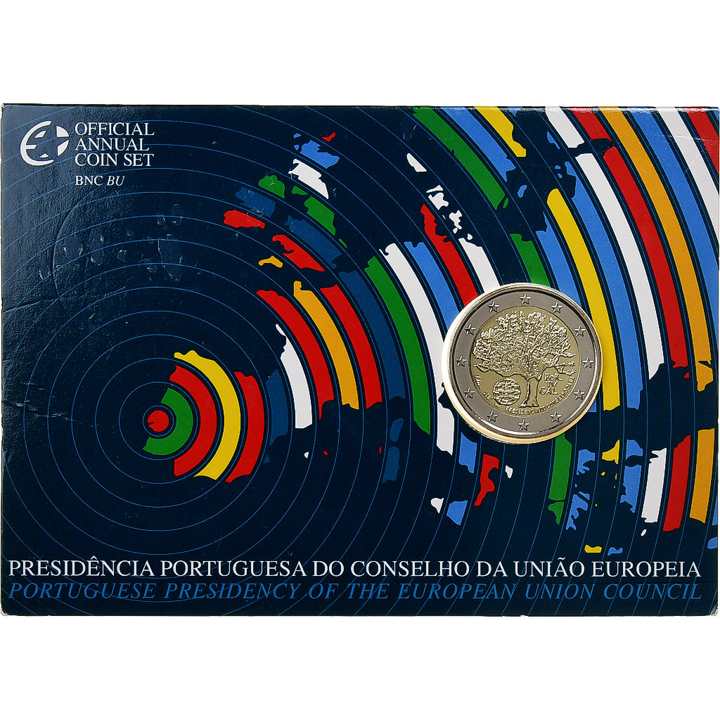 Portugal, 2 Euro, Presidency EU, 2007, Lisbon, Bimetálico, FDC