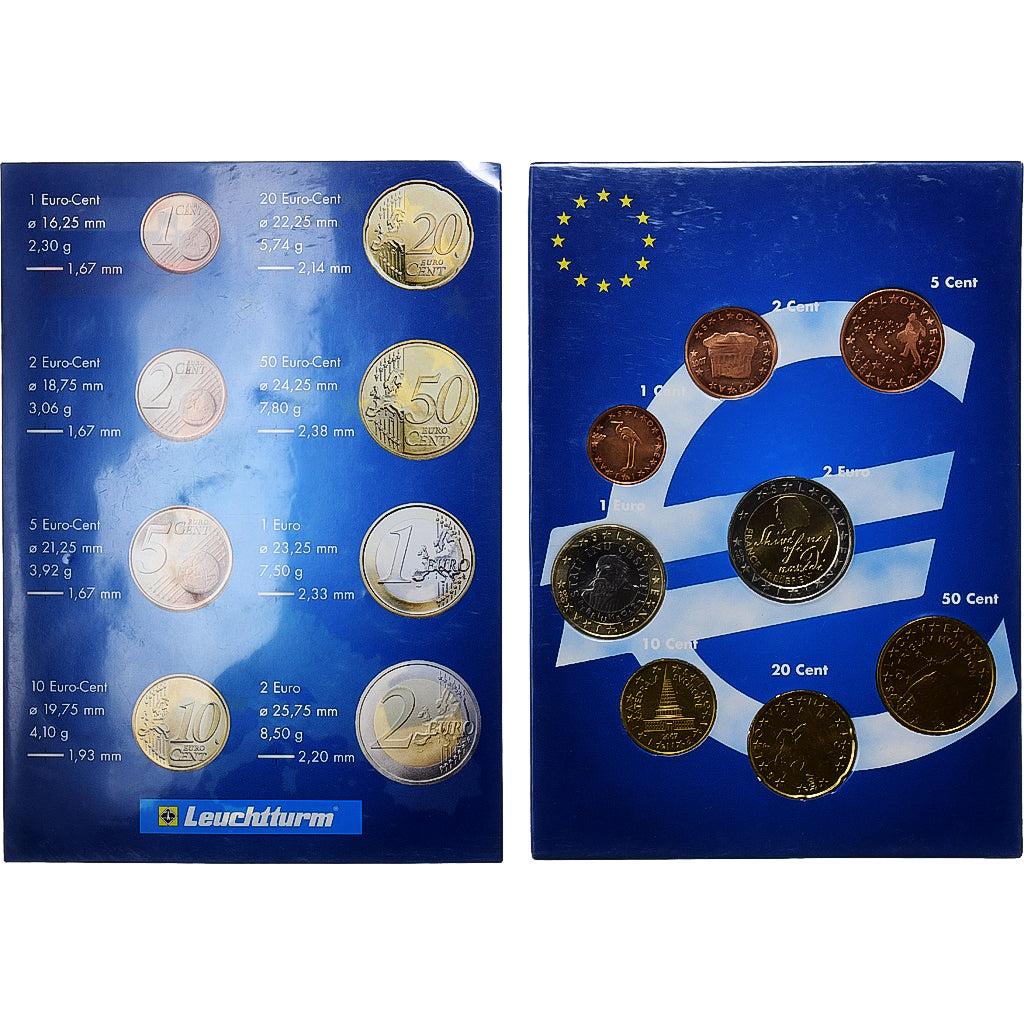 Slowenien, Set 1 ct. - 2 Euro, 2002, Vantaa, STGL