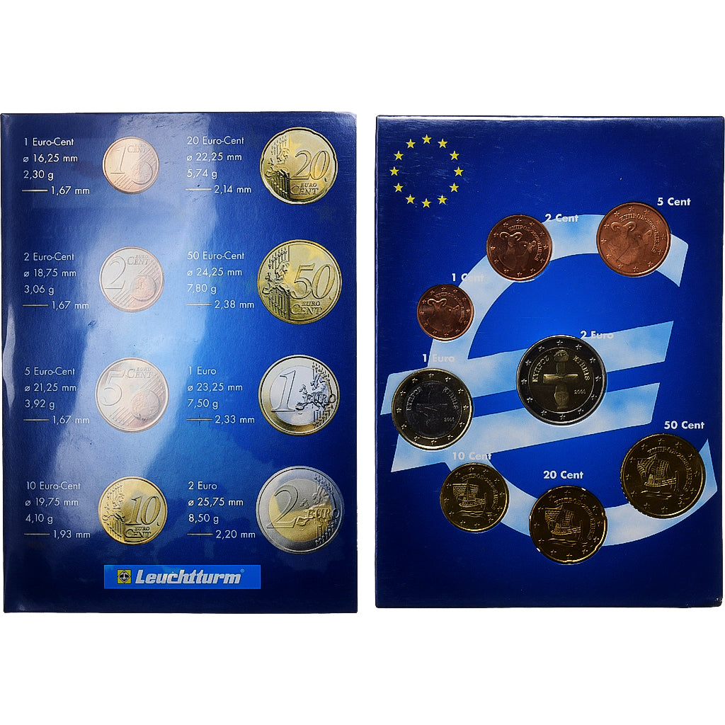 Cipro, Set 1 ct. - 2 Euro, 2002, N.C., FDC