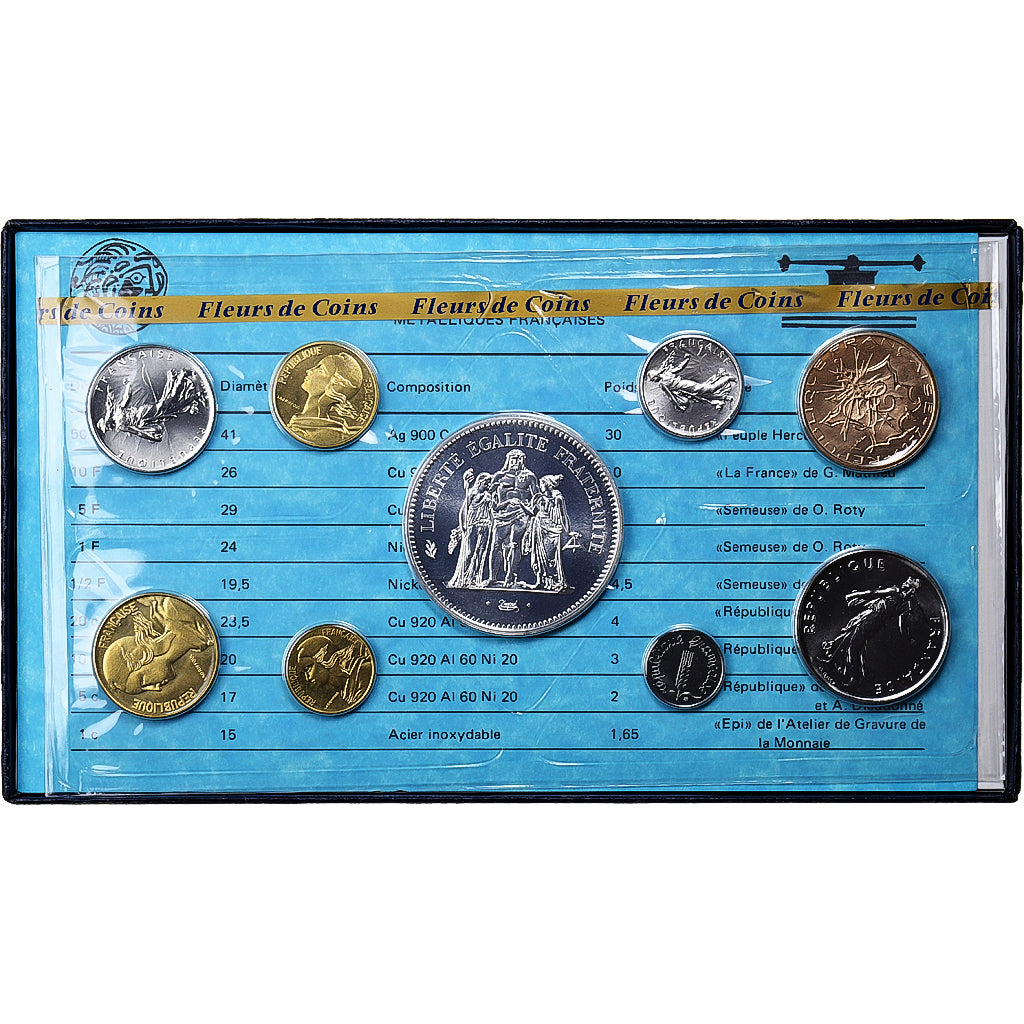 France, Coffret 1 c. à 50 frs., 1977, MDP, série FDC, FDC
