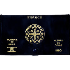 France, Coffret 1 c. à 50 frs., 1980, MDP, série FDC, MS(65-70)