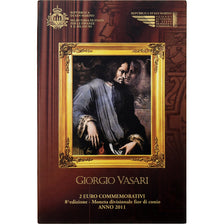 San Marino, 2 Euro, Giorgo Vasari, Coin card, 2011, Rome, Bi-metallico, FDC