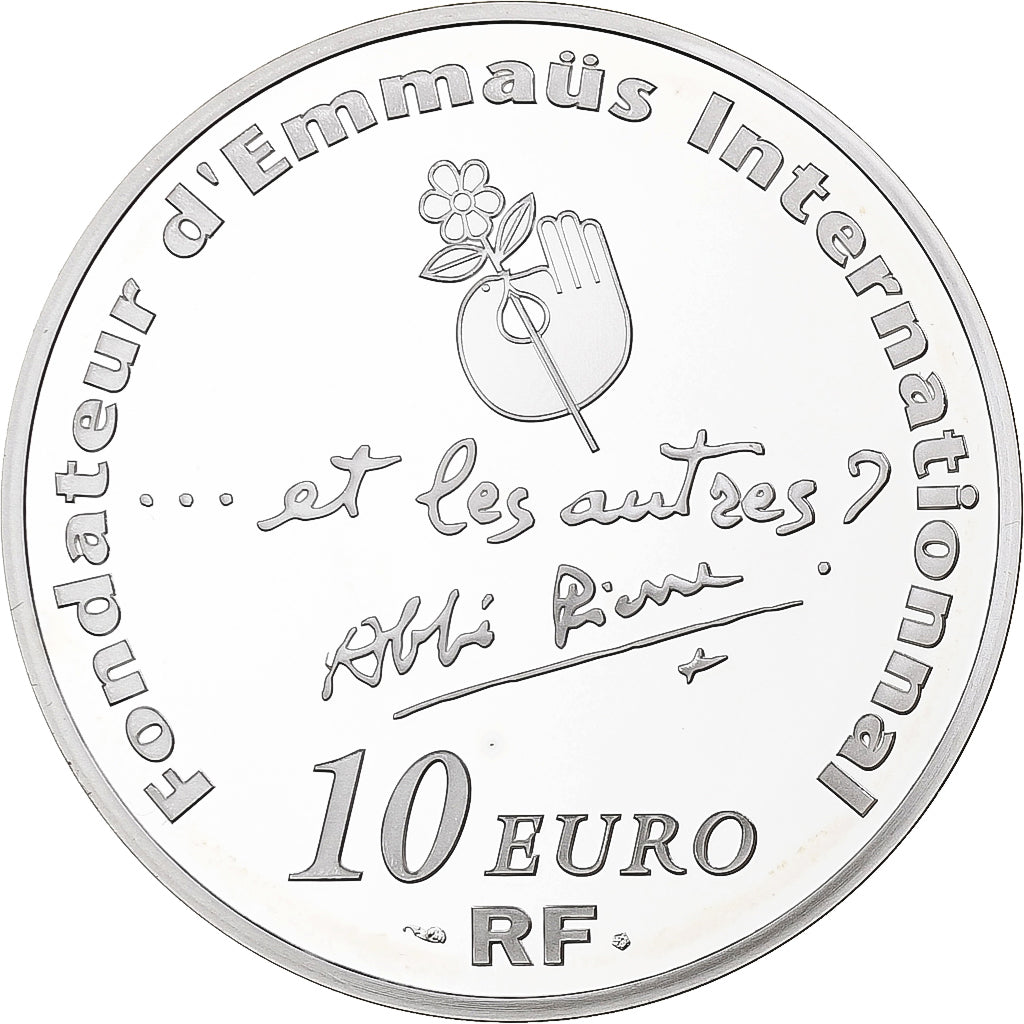 France, 10 Euro, abbé Pierre, Proof, 2012, MDP, Silver, MS(65-70)