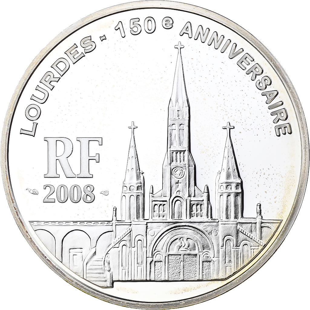 France, 1-1/2 Euro, Lourdes, Proof, 2008, MDP, Silver, MS(65-70)