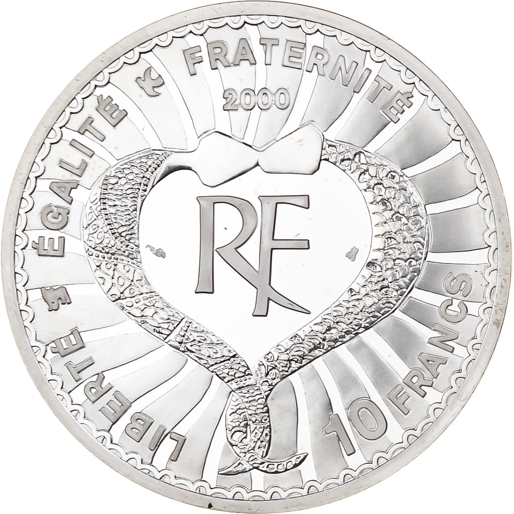 France, 10 Francs, Yves Saint Laurent, 2000, MDP, Proof, Silver, MS(65-70)