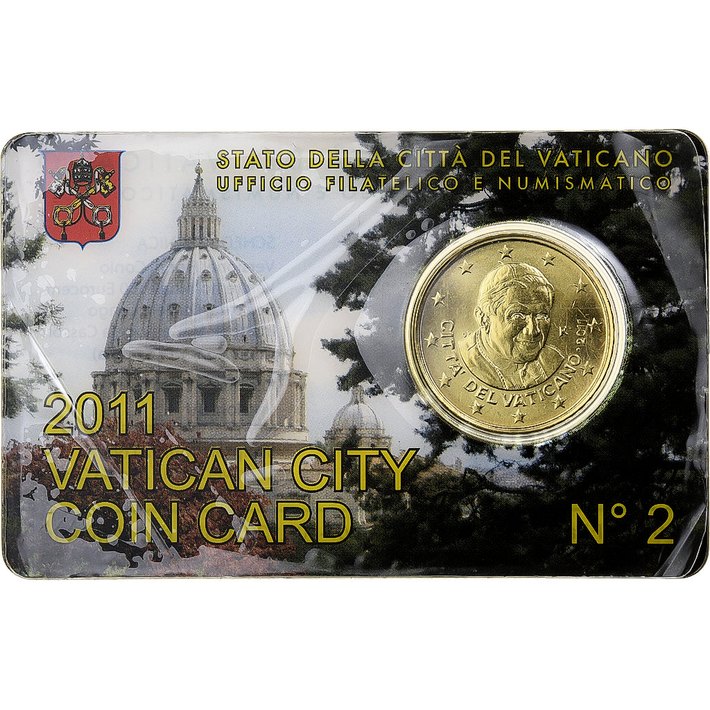 Vaticano, Benedict XVI, 50 Euro Cent, Coin card n°2, 2011, Rome, Nordic gold