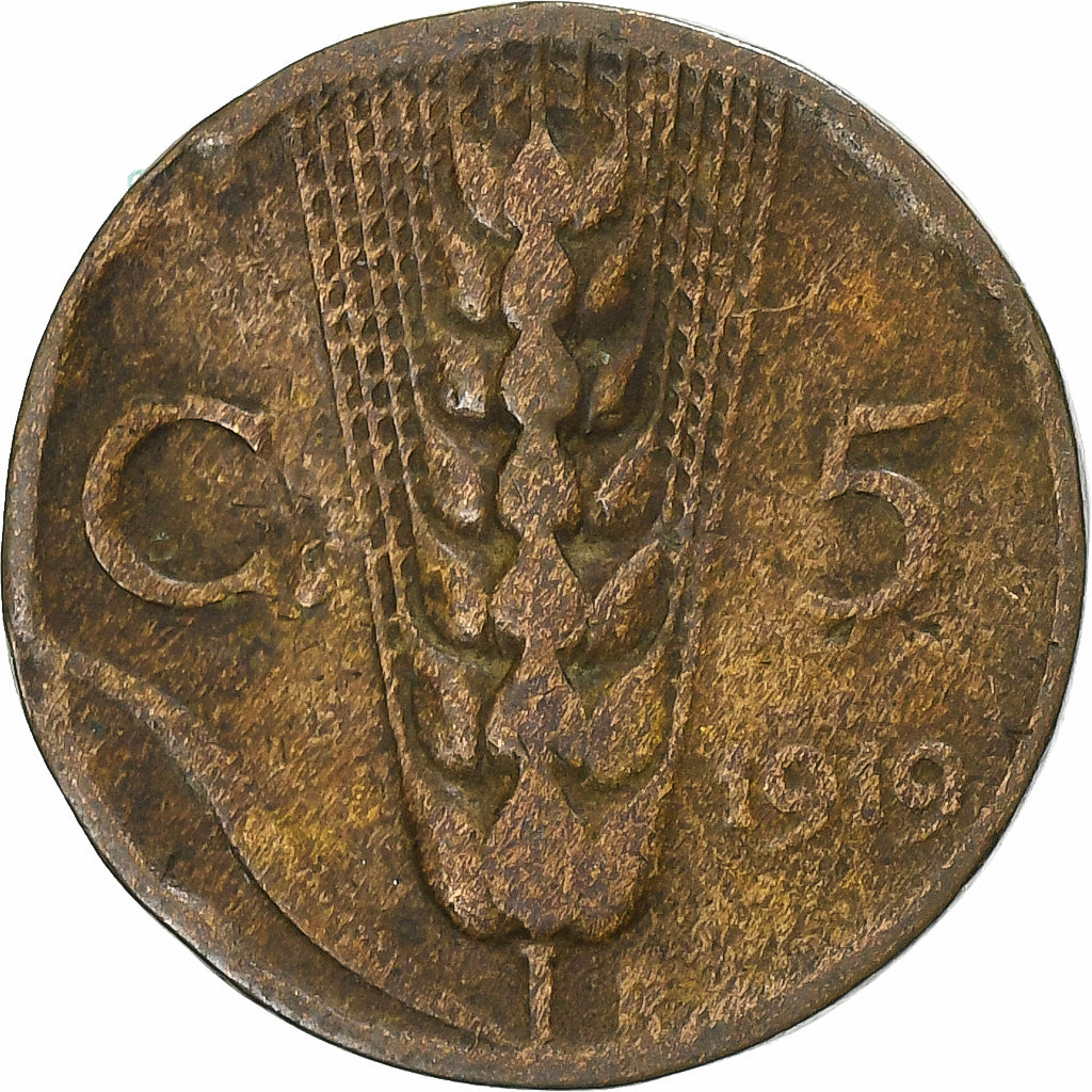 Italia, Vittorio Emanuele III, 5 Centesimi, 1919, Rome, Cobre, BC+, KM:59