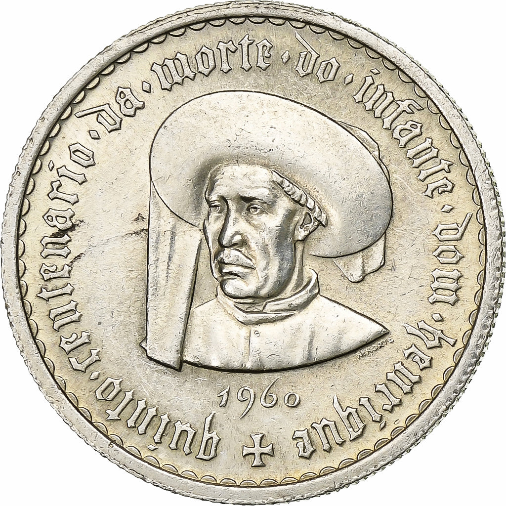 Portugal, 5 Escudos, Henrique o Navegador, 1960, Lisbon, Srebro, MS(60-62)