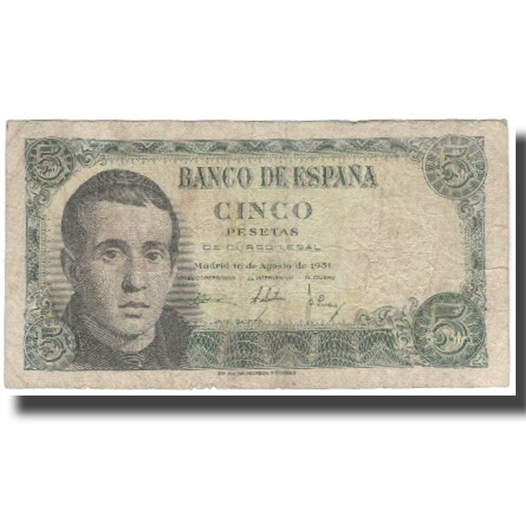 Billete, 5 Pesetas, España, 1951-08-16, KM:140a, BC