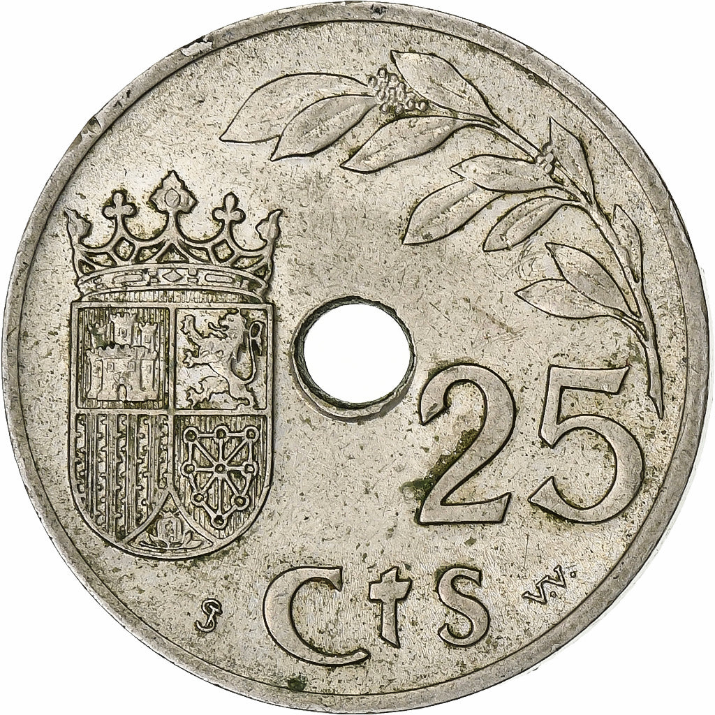 Spanje, 25 Centimos, 1937, Vienna, Cupro-nikkel, PR, KM:753