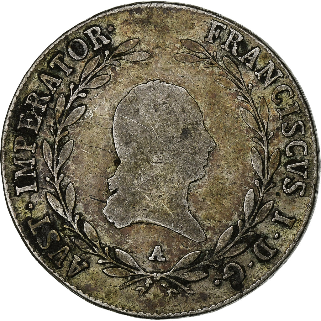 Austria, Franz I, 20 Kreuzer, 1824, Vienna, Silver, VF(20-25)