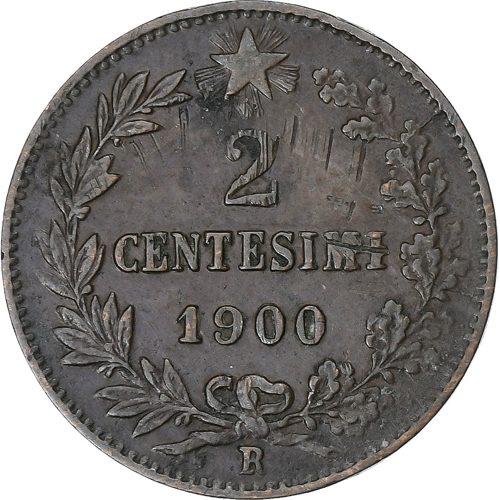 Italia, Umberto I, 2 Centesimi, 1900, Rome, Rame, BB+