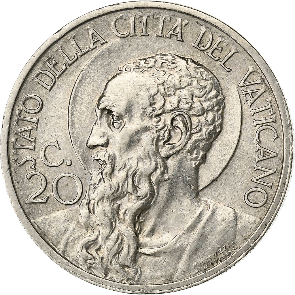 Vatikan, Pius XI, 20 Centesimi, 1932, Rome, Nickel, VZ+