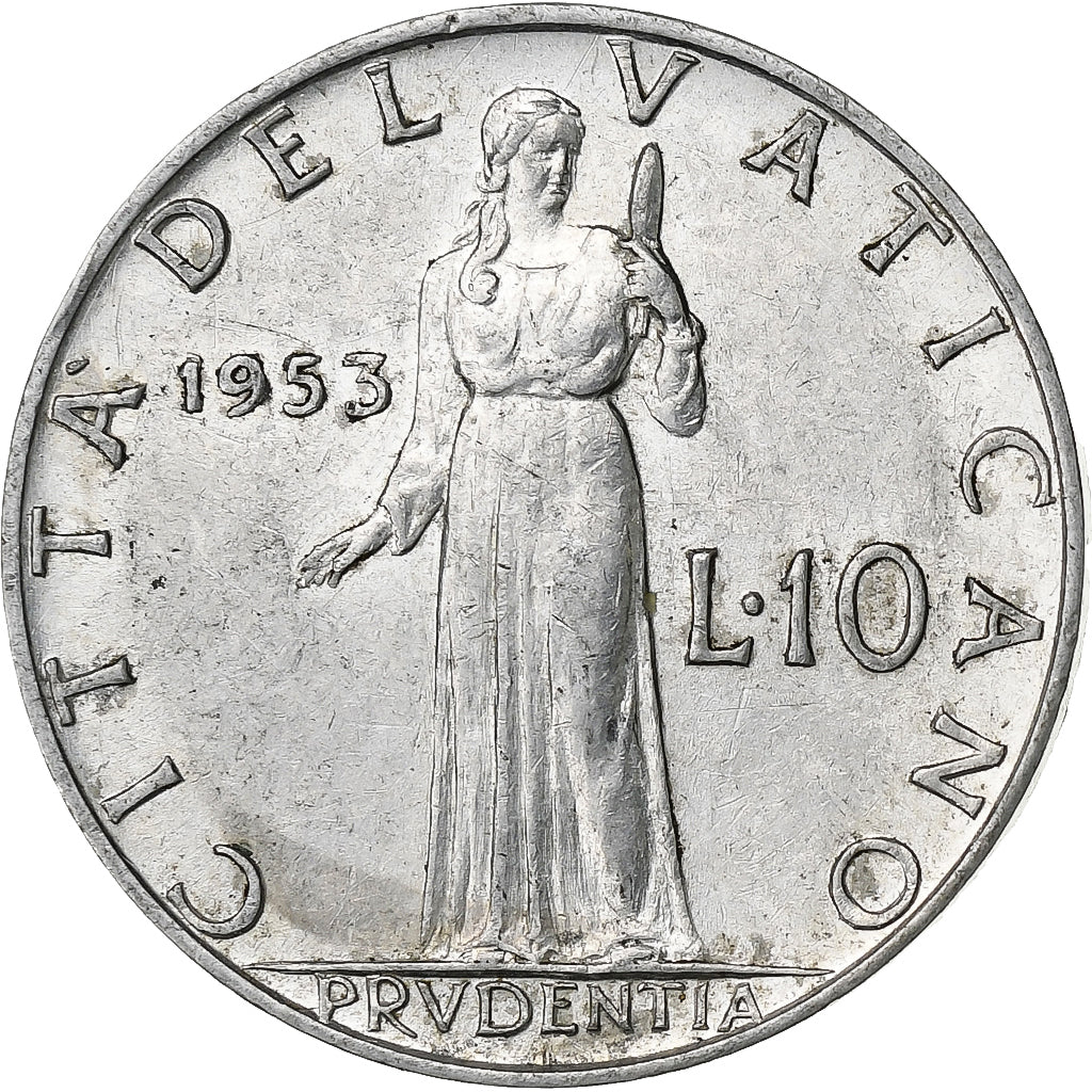 Vatican, Pius XII, 10 Lire, 1953, Rome, Aluminium, SUP
