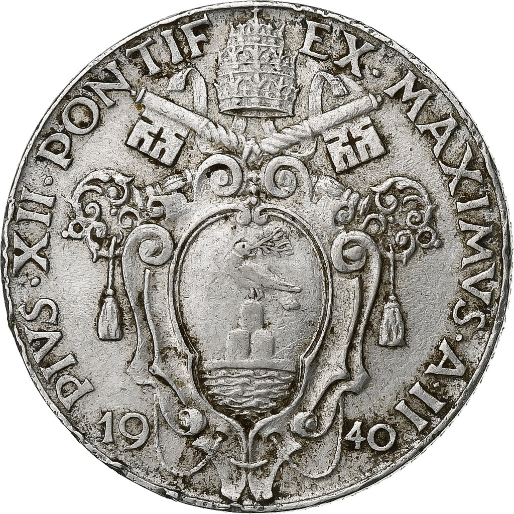 Vatican, Pius XII, 50 Centesimi, 1940, Rome, Acier inoxydable, TTB+