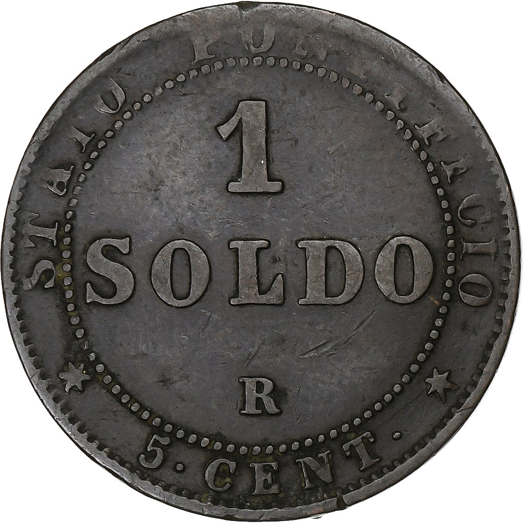 Papal States, Pius IX, Soldo, 1867, Rome, Rame, MB+