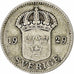 Suède, Gustaf V, 25 Öre, 1929, Argent, TB+, KM:785