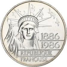 France, 100 Francs, Statue de la Liberté, 1986, MDP, Silver, MS(65-70)