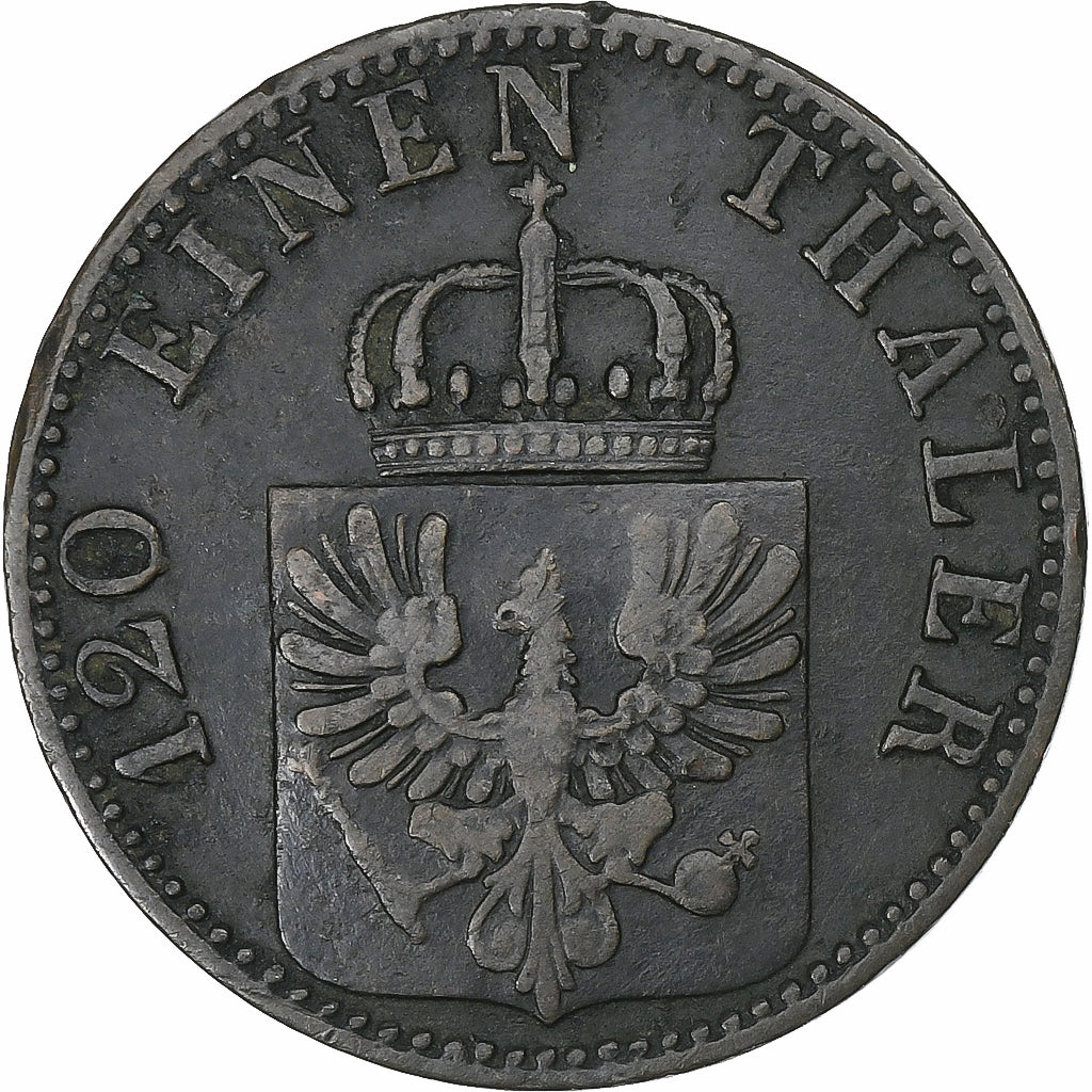 Kingdom of Prussia, Wilhelm I, 3 Pfennig, 1865, Berlin, Cobre, MBC, KM:482