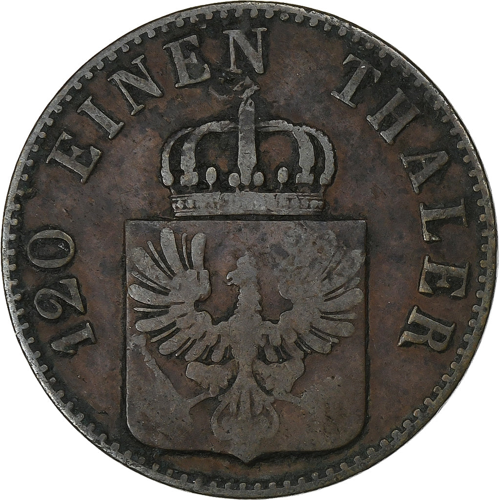 Kingdom of Prussia, Friedrich Wilhelm IV, 3 Pfennig, 1849, Berlin, Cobre, BC+