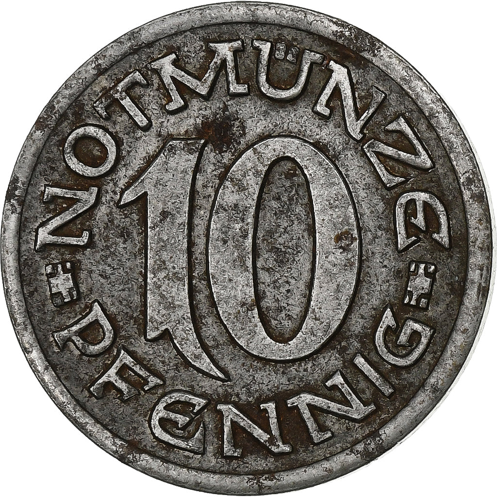 Germany, Stadt Aachen, 10 Pfennig, 1920, EF(40-45), Iron