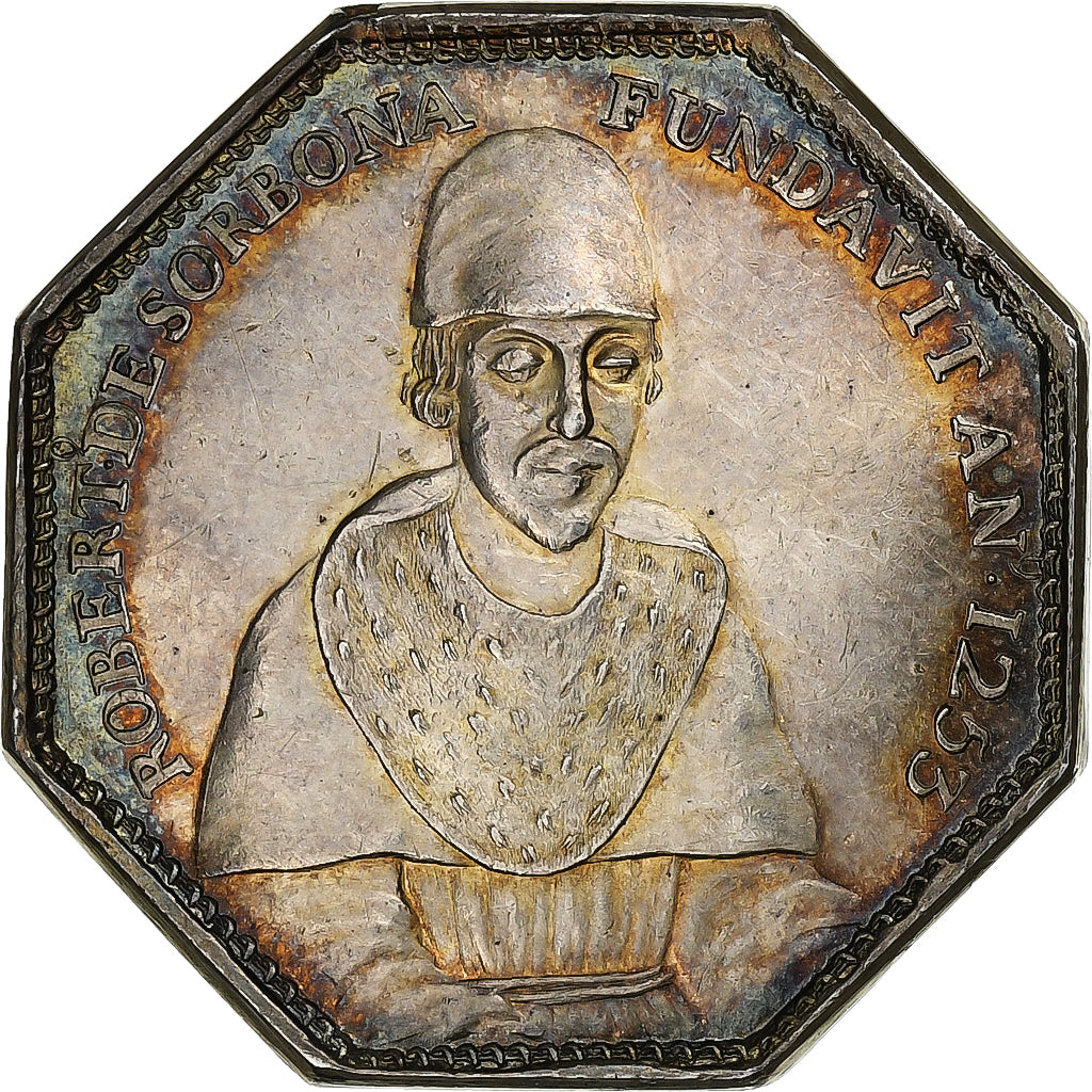 France, Jeton, Robert de Sorbon, La Sorbonne, 1642, Argent, SUP
