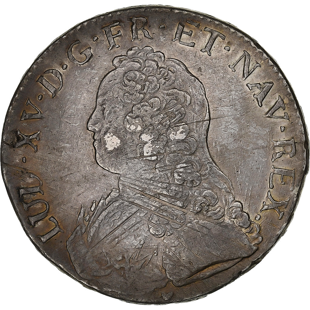 Frankrijk, Louis XV, Ecu aux branches d'olivier, 1737, Aix, Zilver, ZF+