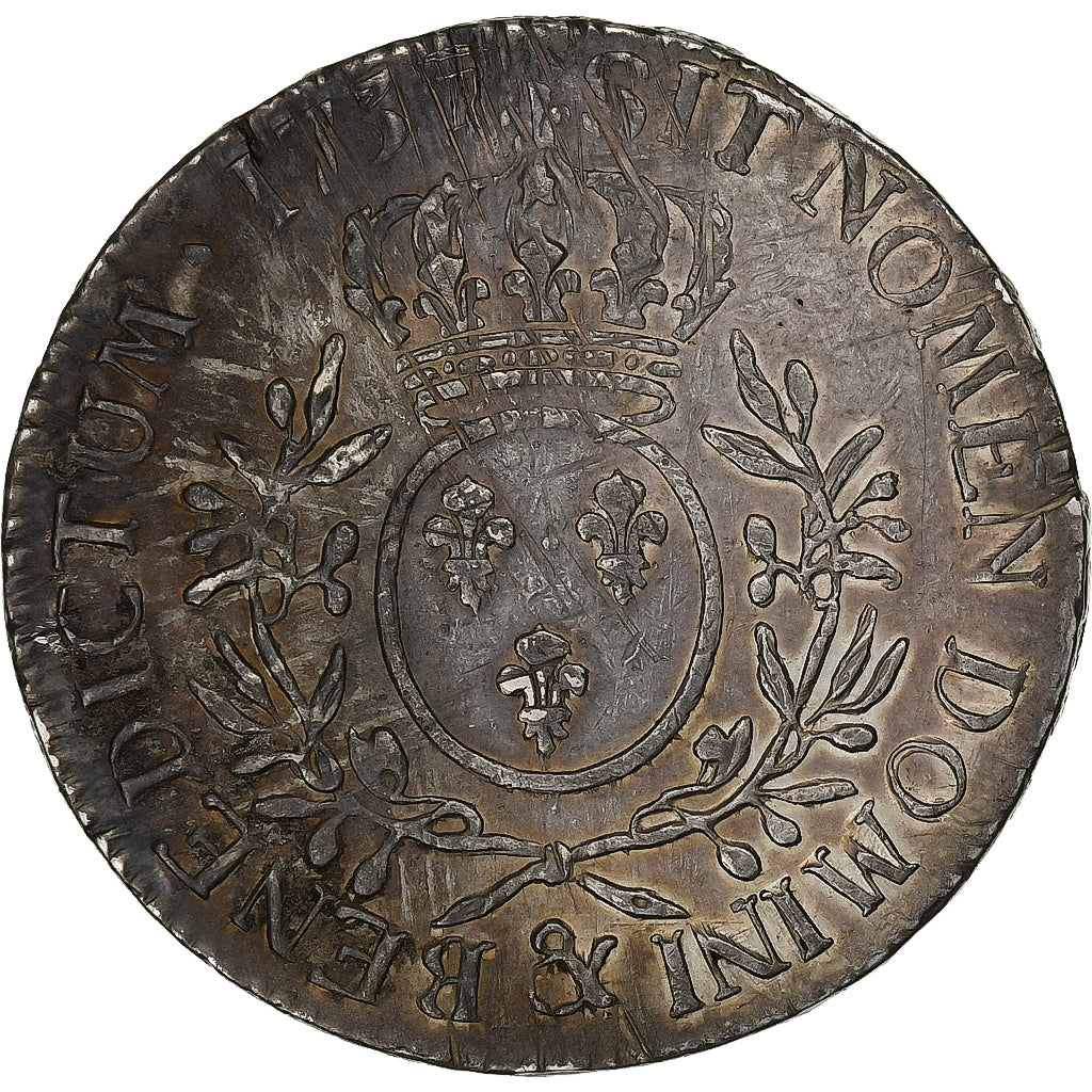 Frankrijk, Louis XV, Ecu aux branches d'olivier, 1737, Aix, Zilver, ZF+