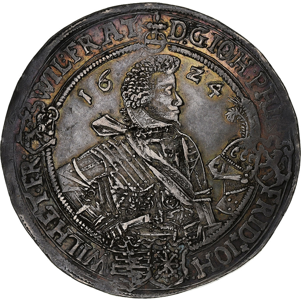 Duché de Saxe-Altenbourg, Jean-Philippe, Thaler, 1624, Saalfeld, Argent, TTB+