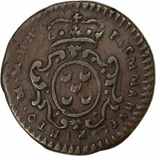 Order of Malta, Manuel Pinto, 10 Grani, 1755, Copper, VF(30-35), KM:242