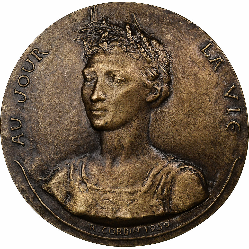 France, Medal, SAMF, Agriculture, 1950, Bronze, Corbin, MS(60-62)
