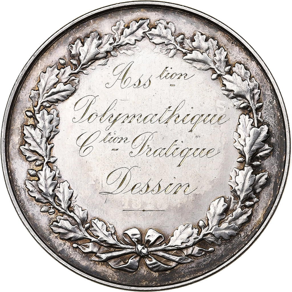 France, Medal, Association Polymathique, 1907, Silver, AU(55-58)