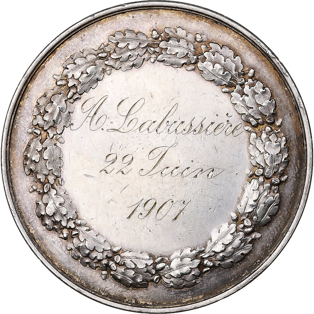 France, Medal, Association Polymathique, 1907, Silver, AU(55-58)