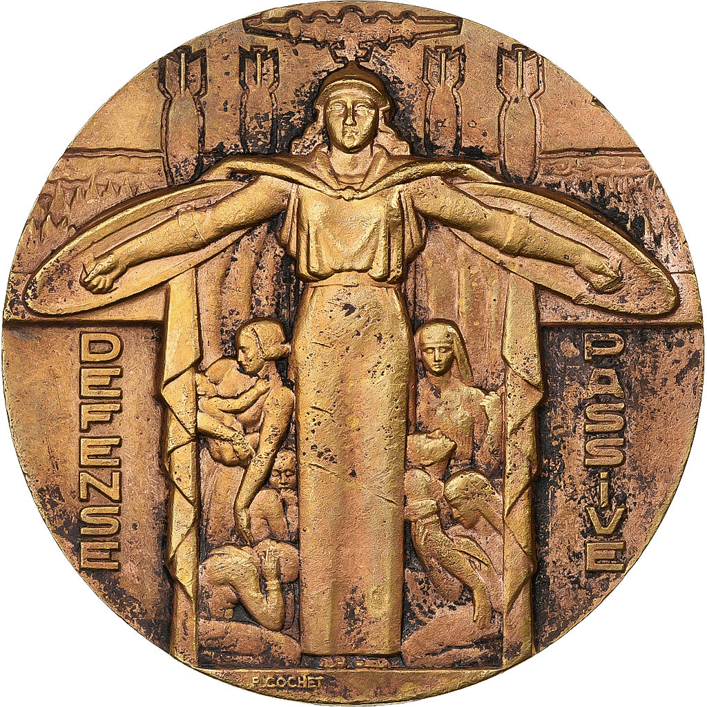 France, Médaille, Art Déco, Défense Passive, n.d., Bronze, TTB+, Cochet