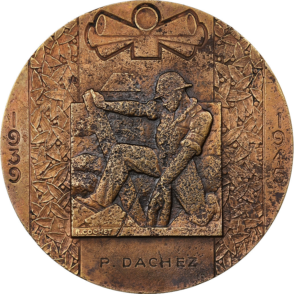 France, Médaille, Art Déco, Défense Passive, n.d., Bronze, TTB+, Cochet