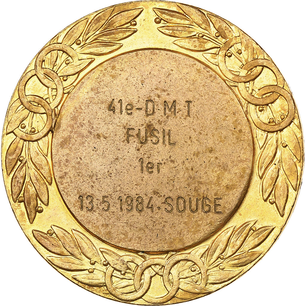 Francia, medaglia, Prix de Tir Militaire, 1984, Bronzo dorato, Drago, SPL-