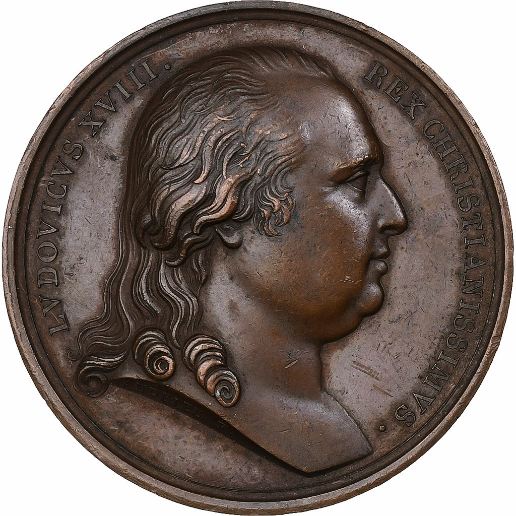 Frankreich, Medaille, Louis XVIII, 1ère pierre de l'église de Noisy-le-Sec