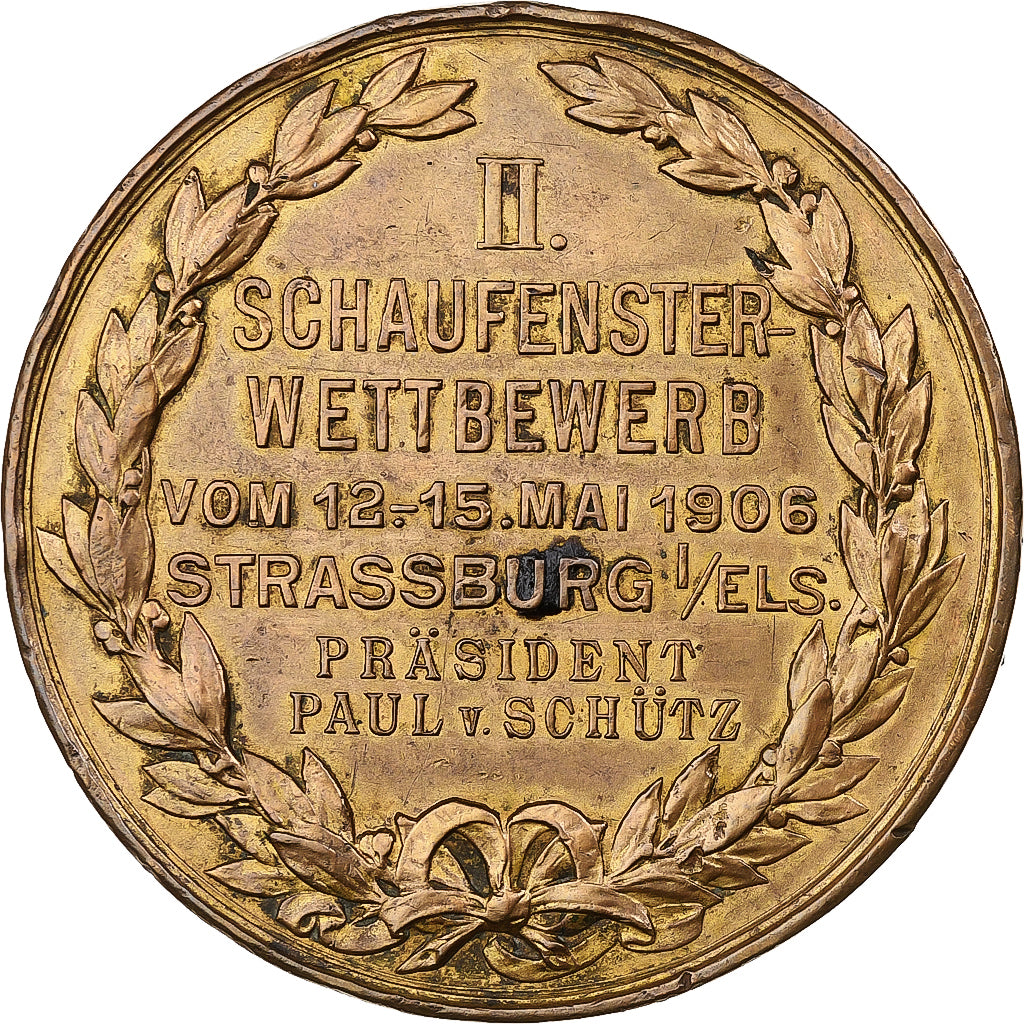 Deutschland, Medaille, Concours de Vitrines, Strasbourg, 1906, Bronze, VZ