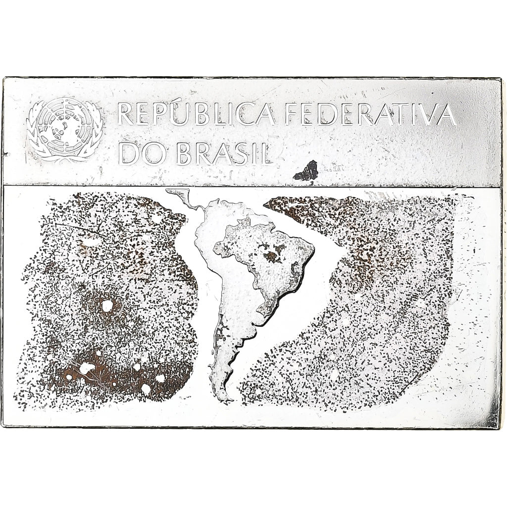 France, Medal, United Nations Flags, Brazil, Silver, AU(55-58)