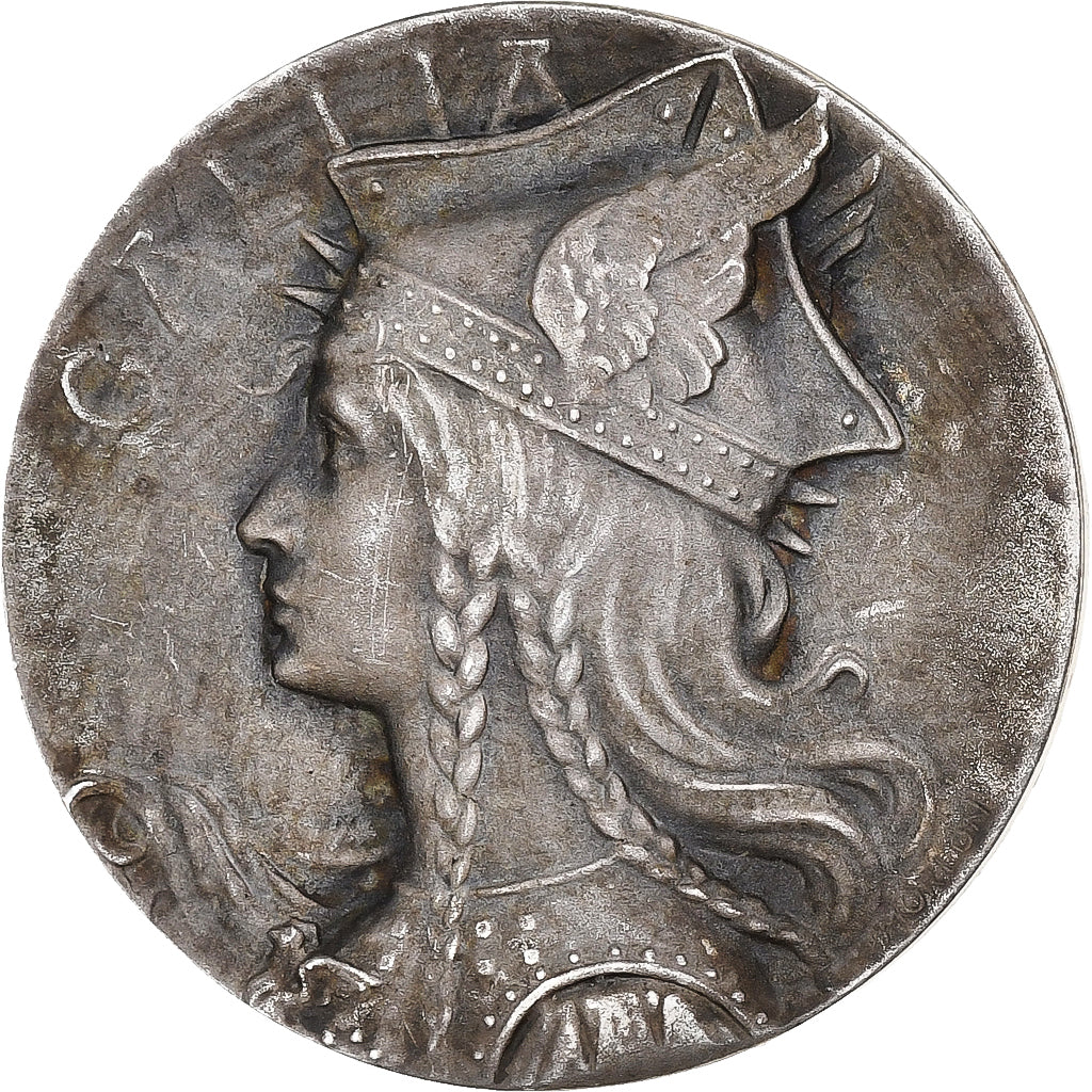 Francia, medaglia, Gallia, Femme Casquée, n.d., Bronzo argentato, BB+