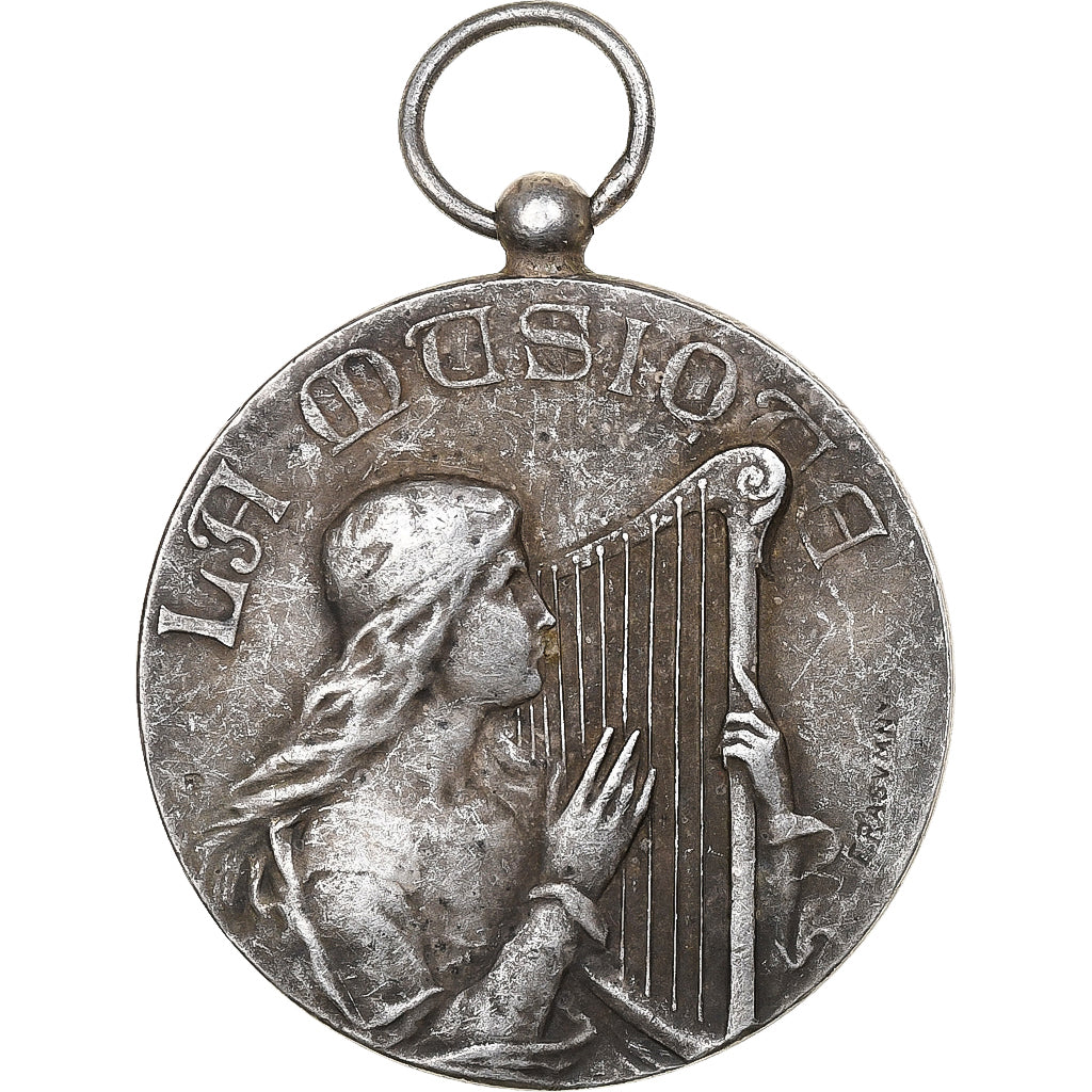 France, Médaille, La Musique, n.d., Bronze argenté, TTB+, Rasumny