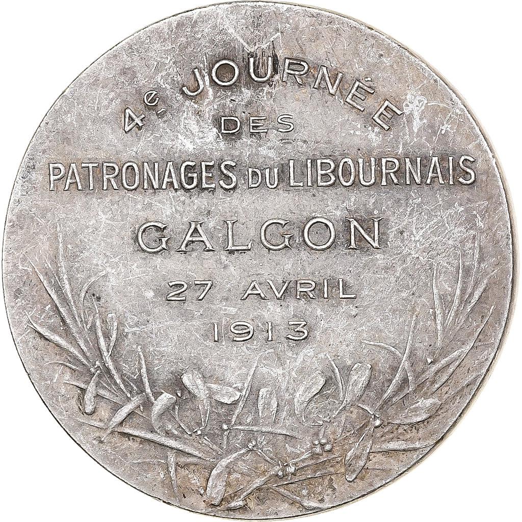 Francia, medaglia, Patronages du Libournais, Galgon, 1913, Bronzo argentato, BB+