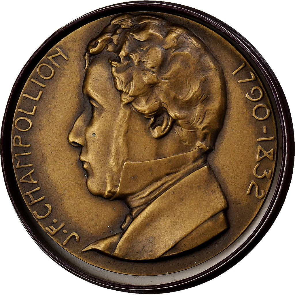 France, Medal, Champollion, Centenary of the deciphering of hieroglyphs, 1922