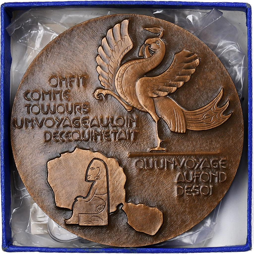 France, Médaille, Hommage à Victor Segalen, 1973, Bronze, SUP+, Emmel