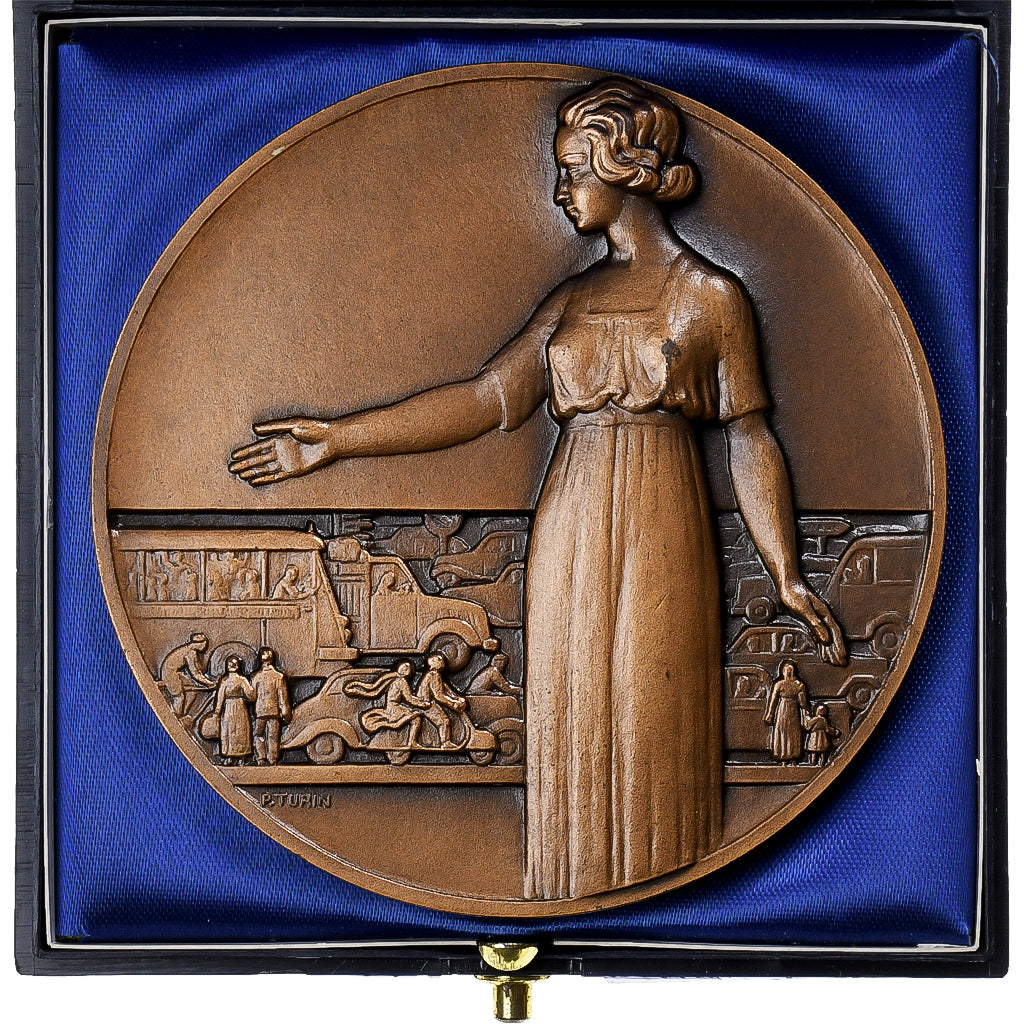 France, Médaille, La prévention routière, 1977, Bronze, SUP+, Turin