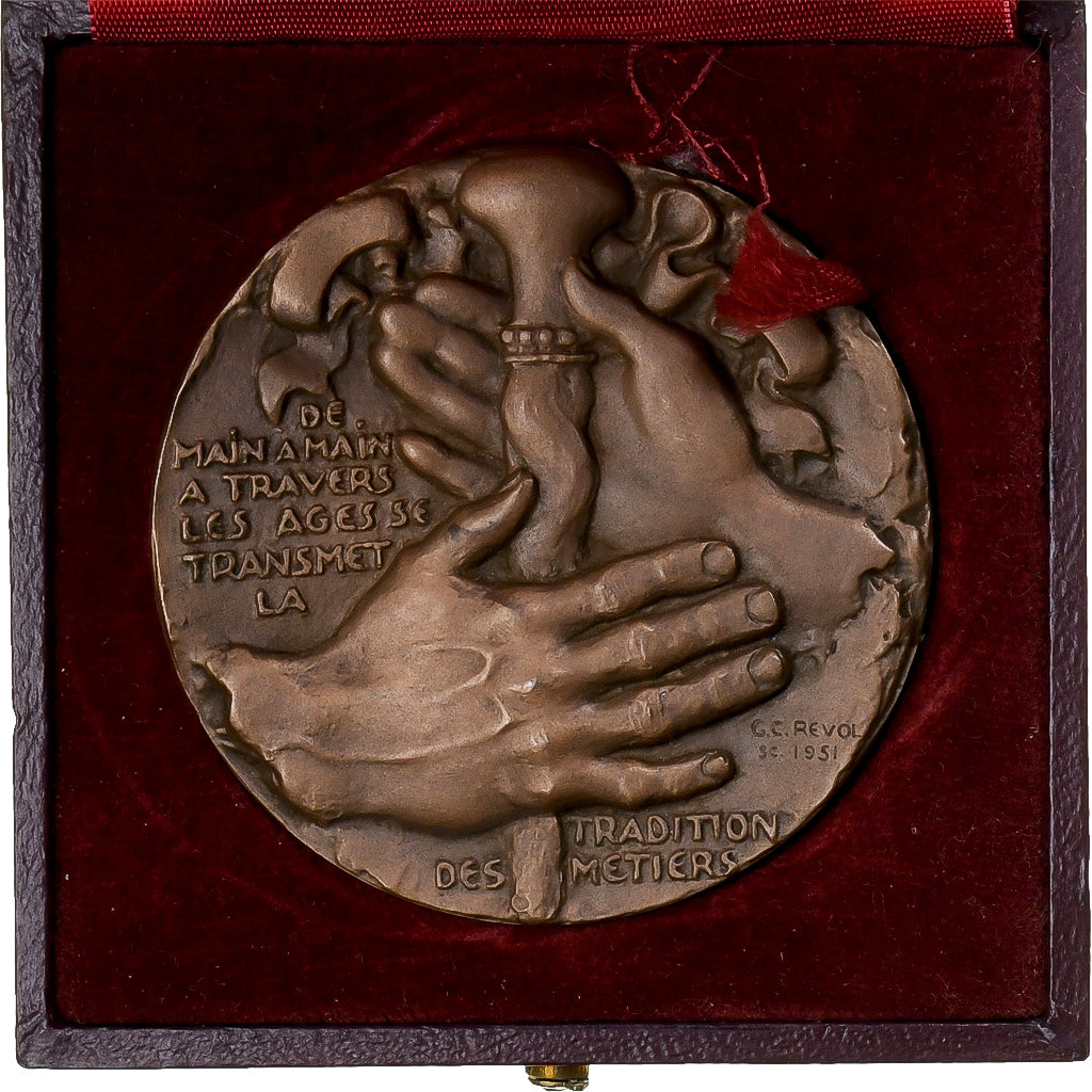 France, Médaille, Transports de l'Ouest, Tradition des Métiers, 1956, Bronze