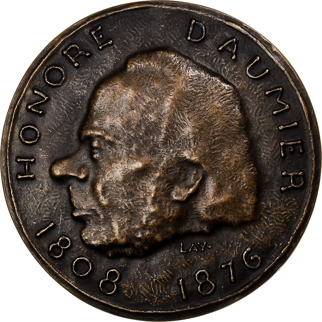 France, Médaille, Honoré Daumier, Sculpteur, 1952, Bronze, SUP, Lay