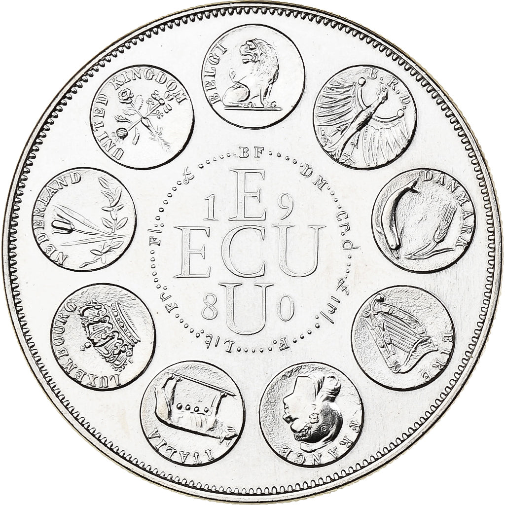 Francja, medal, Ecu Europa, Europe Assise, 1980, Miedź-Nikiel, MS(65-70)